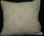Crewel Pillow Circle  Design on cream cotton fabric